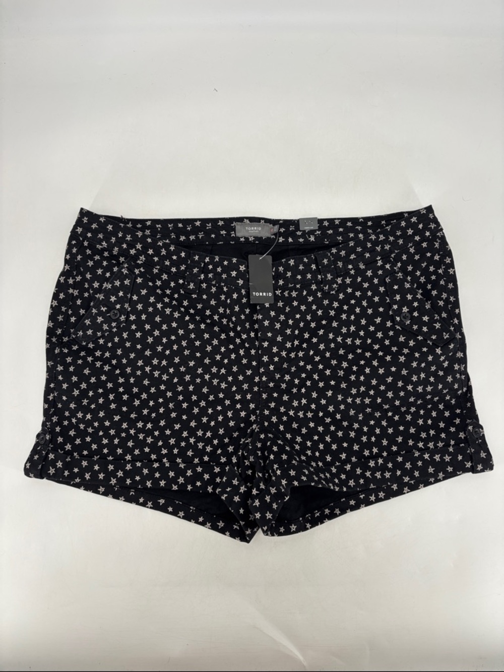 Torrid NEW Patriotic Americana Preppy Star Print Twill Military Shorts NWT